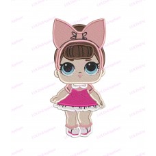 Fancy With Bow LOL Dolls Surprise Fill Embroidery Design